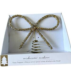 Midwinter Modern Gold/Silver Rhinestone Bow Tree Topper Christmas 2024 Viral